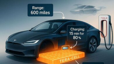 Tesla Unveils 'Tera-Cell' Battery Promising 600-Mile Range and Rapid Charging